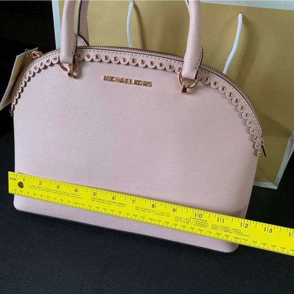 Michael Kors Women’s Rose Gold Pink Large Dome Satchel Brand New - Picture 7 of 16